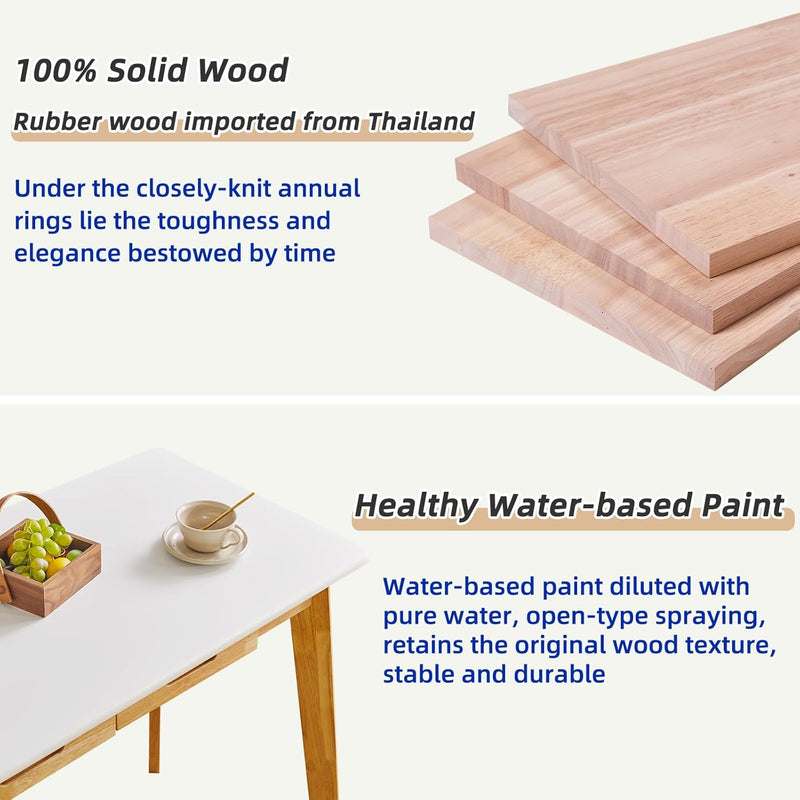 Wood Writing Desk with Drawer and Hanging Rod