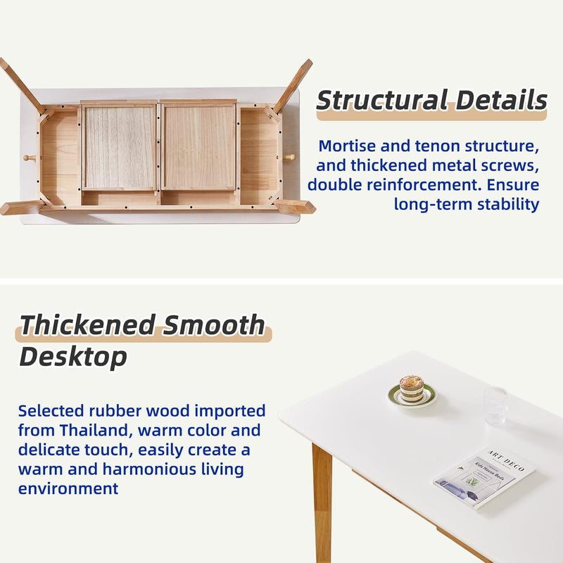 Wood Writing Desk with Drawer and Hanging Rod