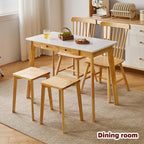 Wood Writing Desk with Drawer and Hanging Rod
