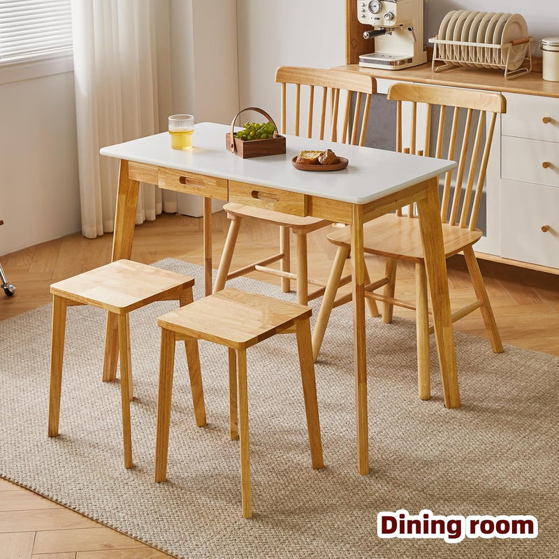 Wood Writing Desk with Drawer and Hanging Rod