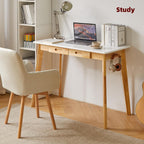 Wood Writing Desk with Drawer and Hanging Rod