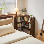 Wooden Extendable Shelf Bookcase Bookshelf Storage with 6