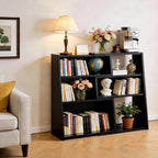 Wooden Extendable Shelf Bookcase Bookshelf Storage with 6