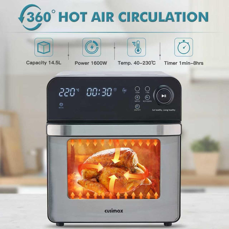 14.5L Digital Air Fryer 8-In-1 Countertop Convection Oven