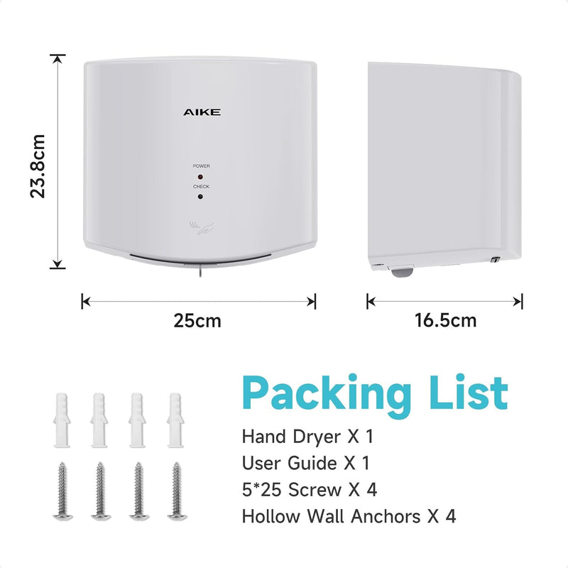 Alke Air Wiper Compact Hand Dryer for Bathrooms