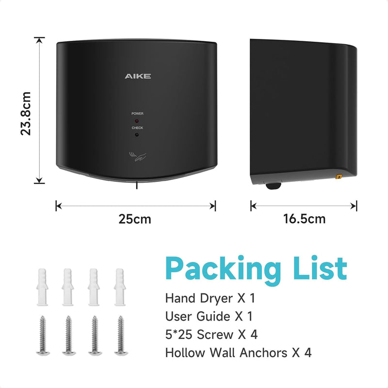 Alke Air Wiper Compact Hand Dryer for Bathrooms