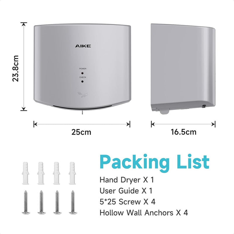 Alke Air Wiper Compact Hand Dryer for Bathrooms