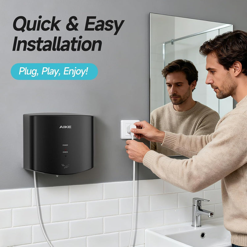 Alke Air Wiper Compact Hand Dryer for Bathrooms