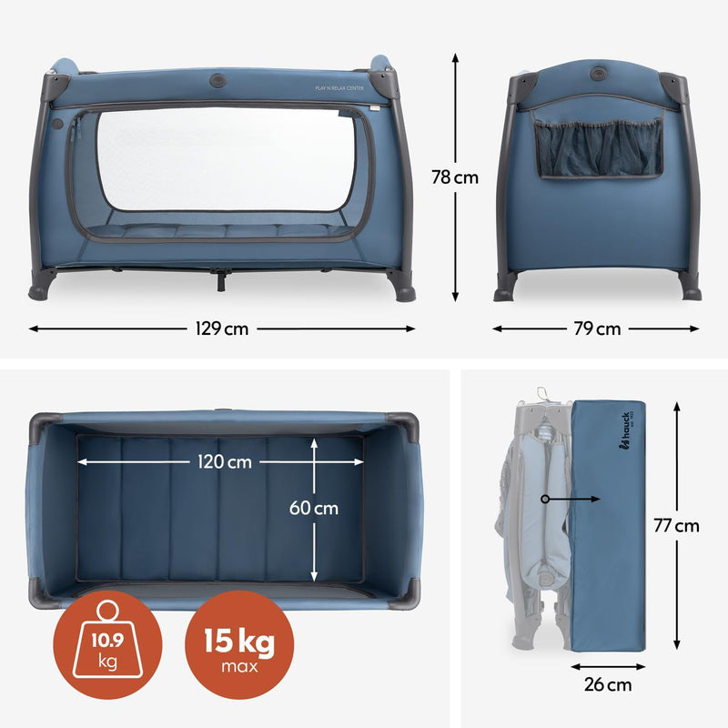 All-In-One Travel Cot Newborn Set Play N Relax