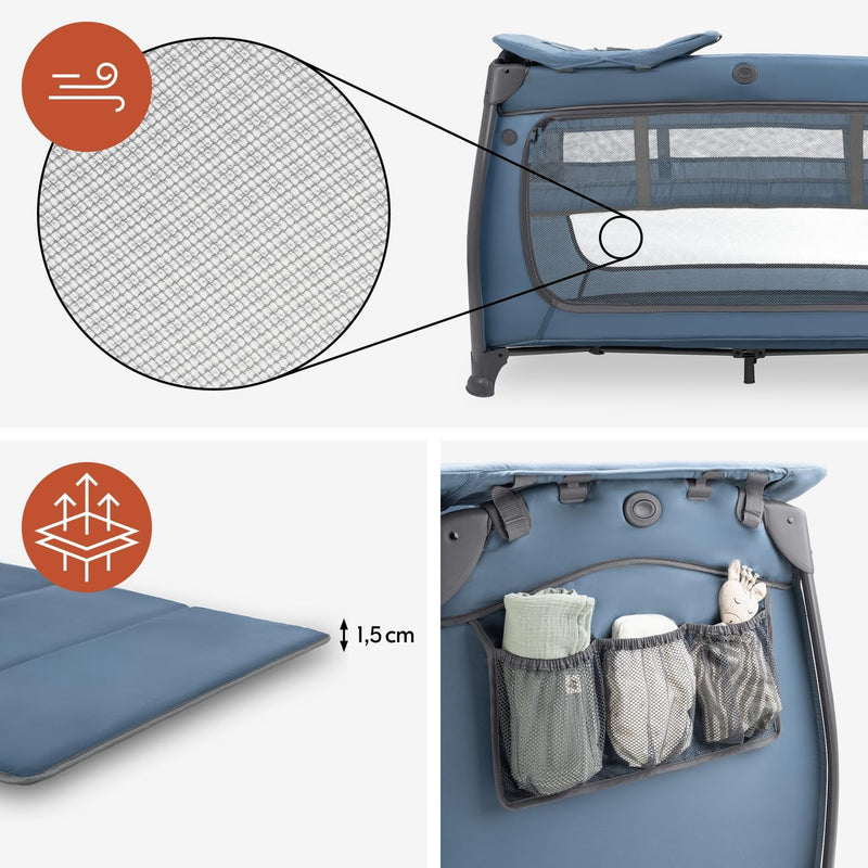 All-In-One Travel Cot Newborn Set Play N Relax
