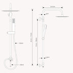 All Metal Rainfall Shower Set 4 Modes Handheld