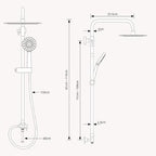 All Metal Rainfall Shower Set 4 Modes Handheld