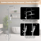 All Metal Rainfall Shower Set 4 Modes Handheld