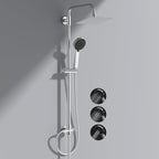 All Metal Rainfall Shower Set 4 Modes Handheld