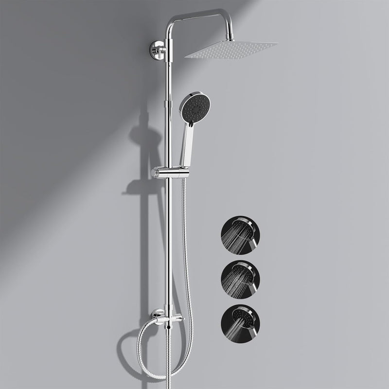All Metal Rainfall Shower Set 4 Modes Handheld