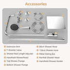 All Metal Rainfall Shower Set 4 Modes Handheld