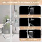 All Metal Rainfall Shower Set 4 Modes Handheld