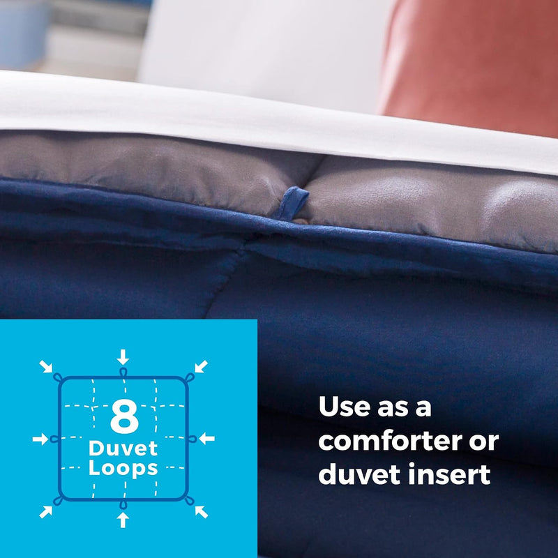 All-Season Down Alternative Quilted Comforter Corner Duvet Tabs