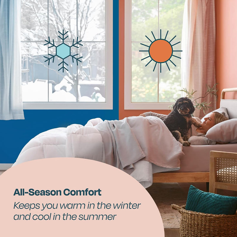 All-Season Down Alternative Quilted Comforter Corner Duvet Tabs