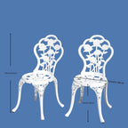 Aluminium Garden Chairs Rose Design Antique Style (Set of 2)
