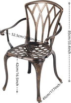 Aluminium Garden Chairs Rose Design Antique Style (Set of 2)