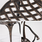 Aluminium Garden Chairs Rose Design Antique Style (Set of 2)
