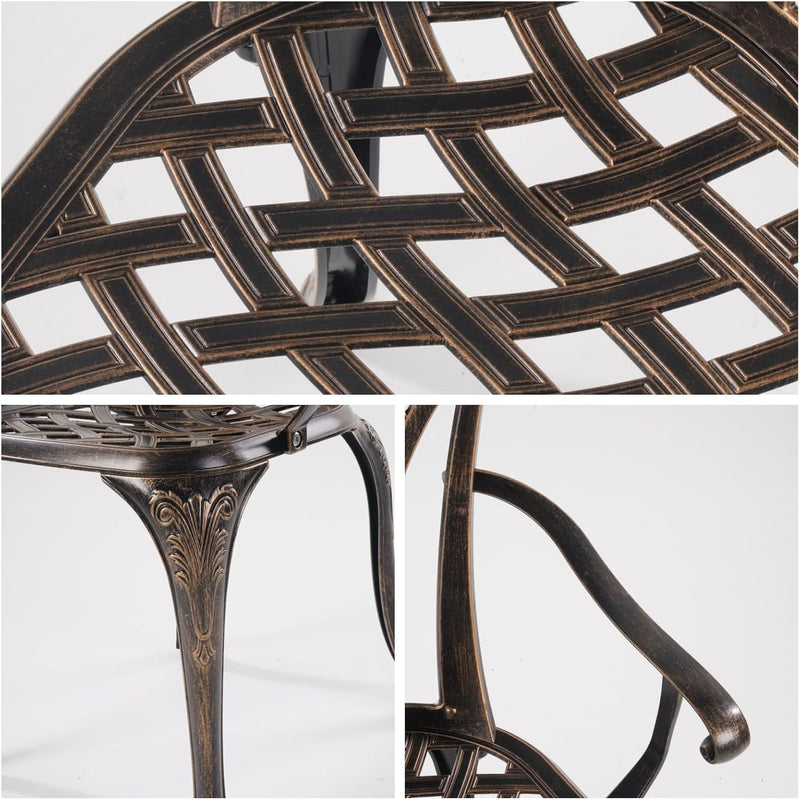 Aluminium Garden Chairs Rose Design Antique Style (Set of 2)