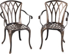 Aluminium Garden Chairs Rose Design Antique Style (Set of 2)