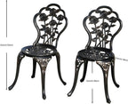 Aluminium Garden Chairs Rose Design Antique Style (Set of 2)