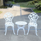 Aluminium Garden Chairs Rose Design Antique Style (Set of 2)