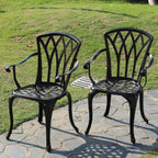 Aluminium Garden Chairs Rose Design Antique Style (Set of 2)