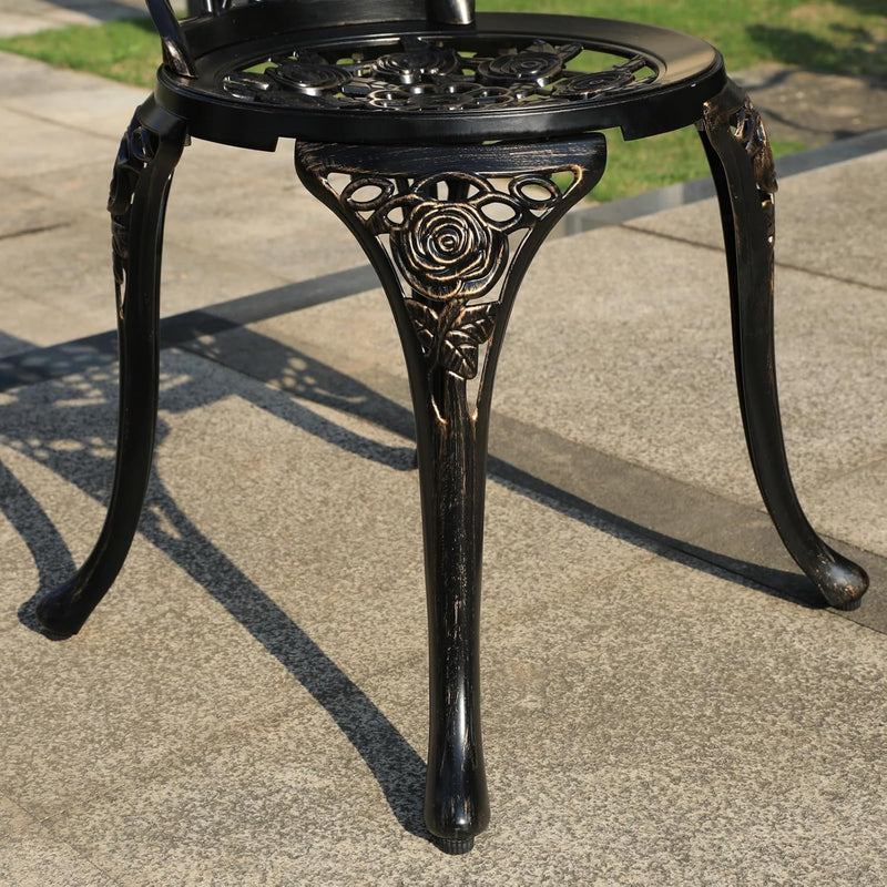 Aluminium Garden Chairs Rose Design Antique Style (Set of 2)