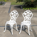 Aluminium Garden Chairs Rose Design Antique Style (Set of 2)