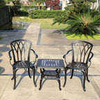 Aluminium Garden Chairs Rose Design Antique Style (Set of 2)