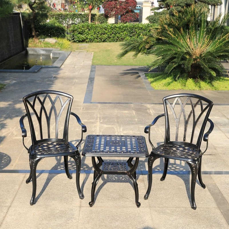 Aluminium Garden Chairs Rose Design Antique Style (Set of 2)
