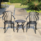 Aluminium Garden Chairs Rose Design Antique Style (Set of 2)