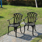 Aluminium Garden Chairs Rose Design Antique Style (Set of 2)
