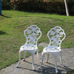 Aluminium Garden Chairs Rose Design Antique Style (Set of 2)