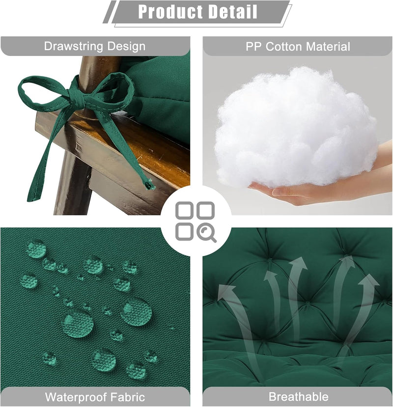 Garden Swing Cushions 3 Seater Waterproof Bench Cushion