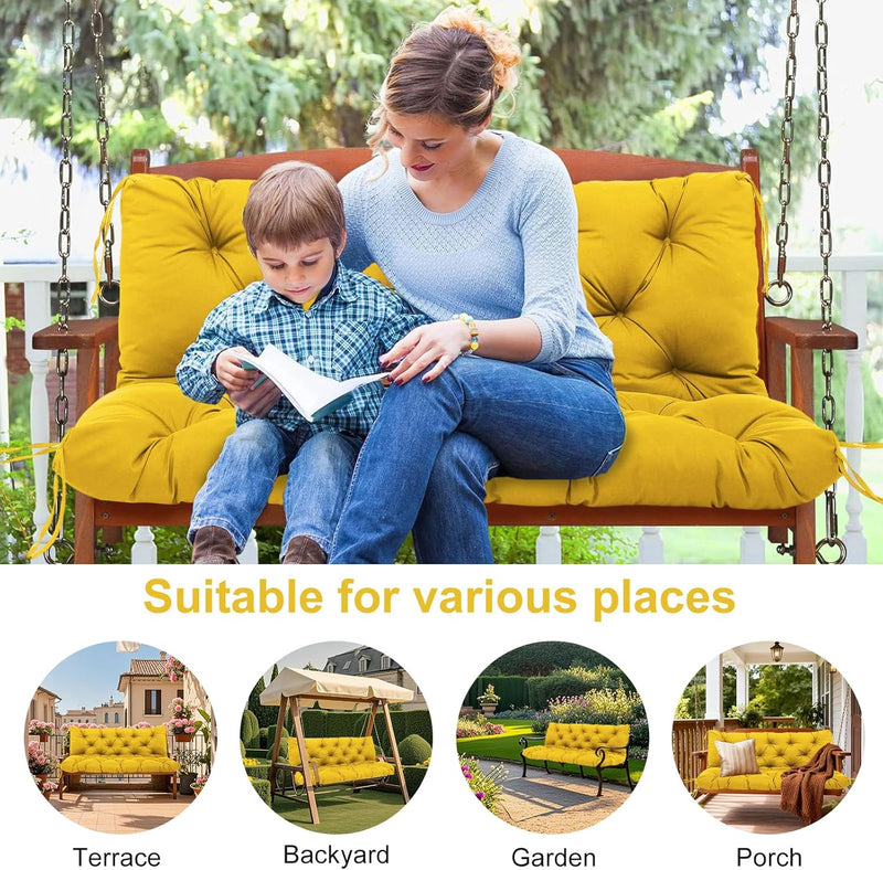 Garden Swing Cushions 3 Seater Waterproof Bench Cushion