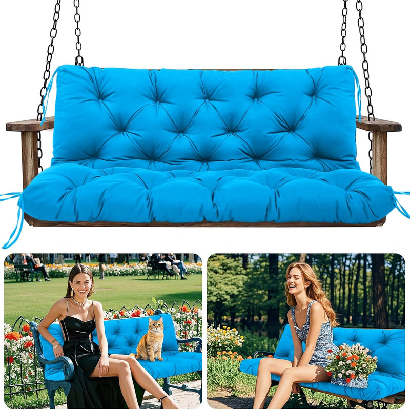 Garden Swing Cushions 3 Seater Waterproof Bench Cushion