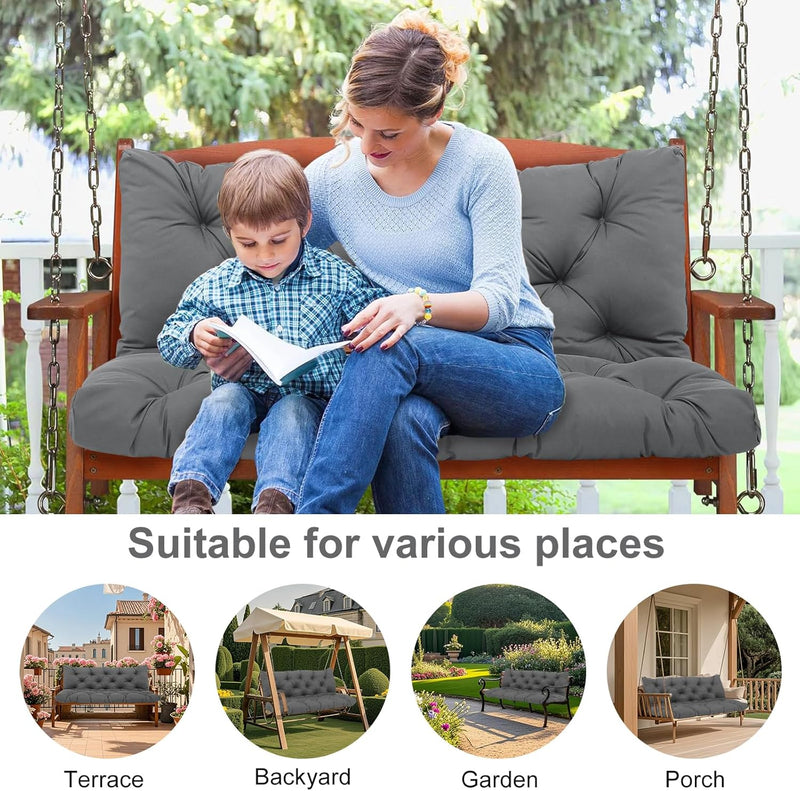 Garden Swing Cushions 3 Seater Waterproof Bench Cushion