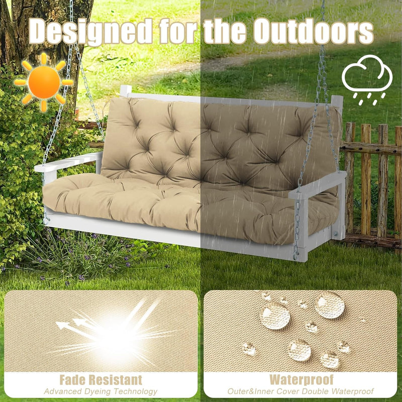 Garden Swing Cushions 3 Seater Waterproof Bench Cushion