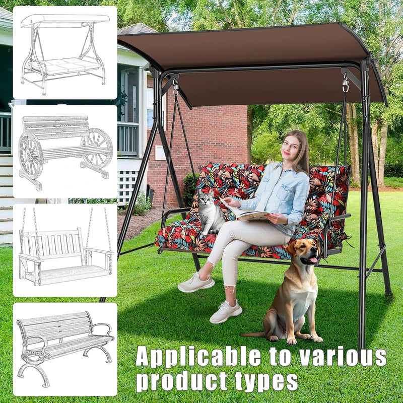 Garden Swing Cushions 3 Seater Waterproof Bench Cushion