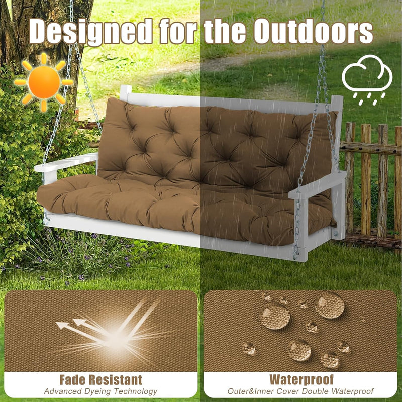 Garden Swing Cushions 3 Seater Waterproof Bench Cushion