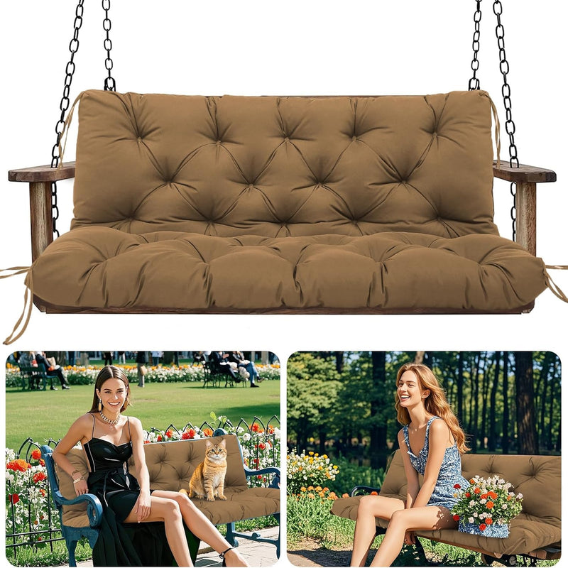Garden Swing Cushions 3 Seater Waterproof Bench Cushion
