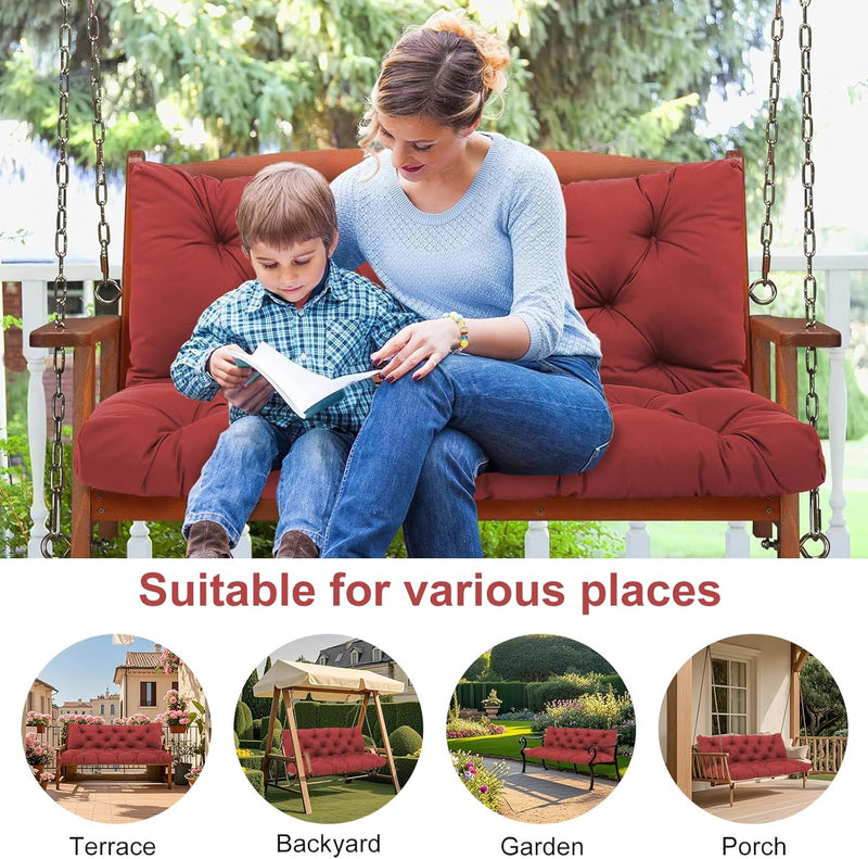 Garden Swing Cushions 3 Seater Waterproof Bench Cushion