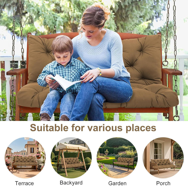 Garden Swing Cushions 3 Seater Waterproof Bench Cushion