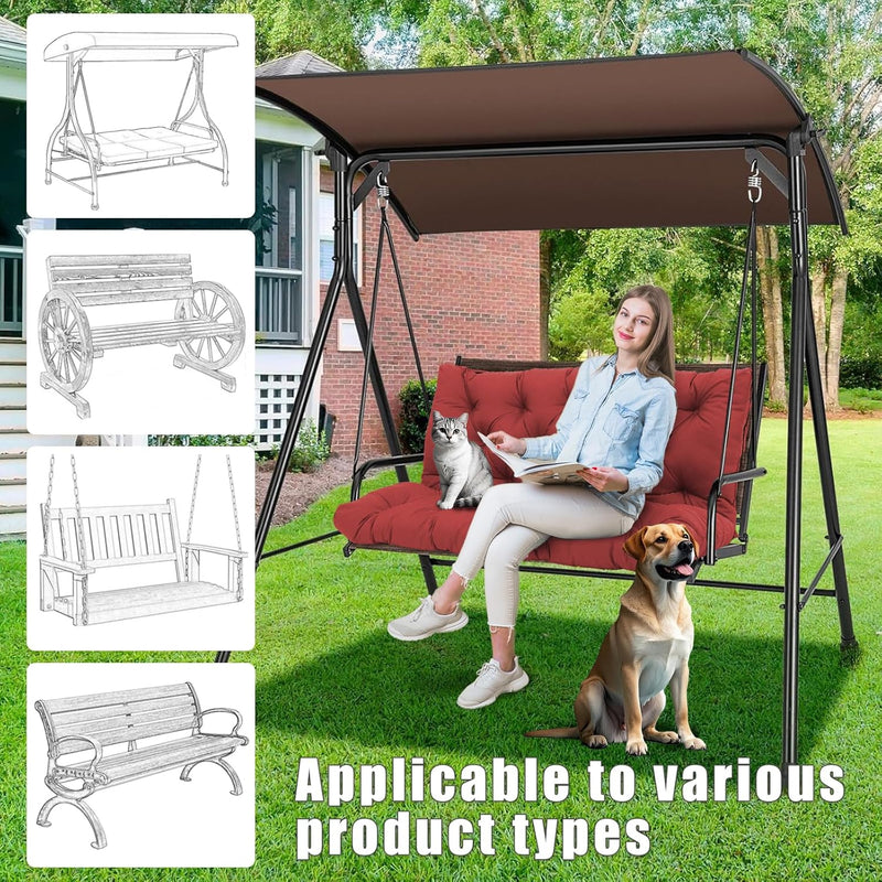 Garden Swing Cushions 3 Seater Waterproof Bench Cushion