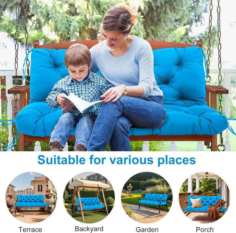 Garden Swing Cushions 3 Seater Waterproof Bench Cushion